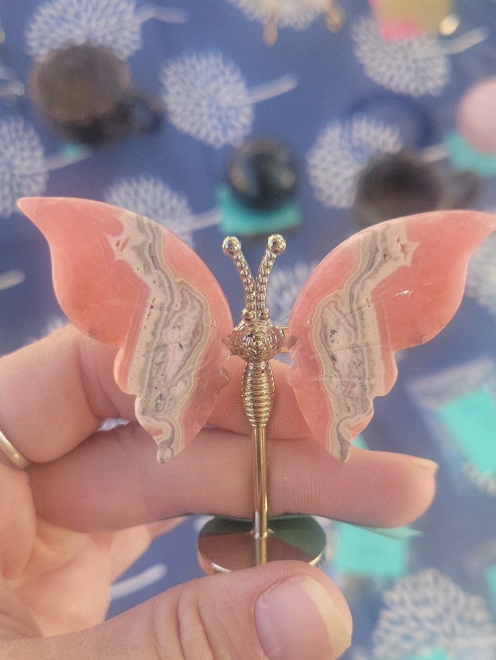 High-quality rhodocrosite butterfly wings